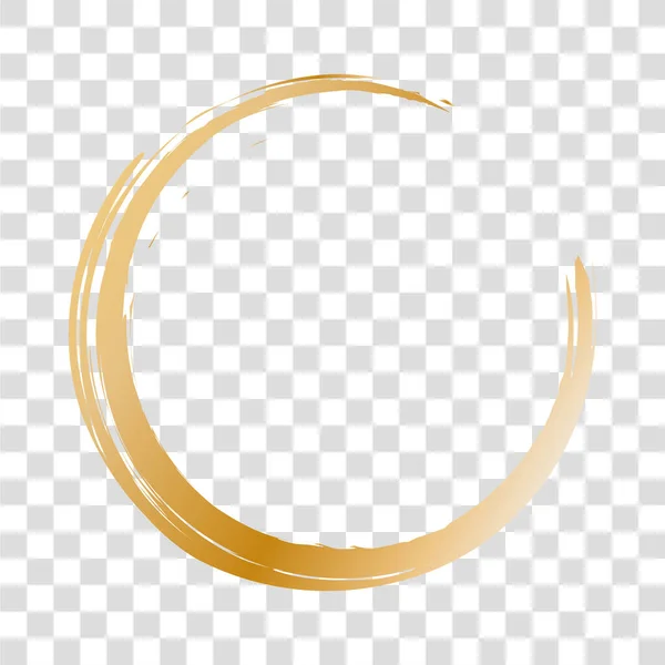 Goud Rond Frame Transparante Achtergrond — Stockvector