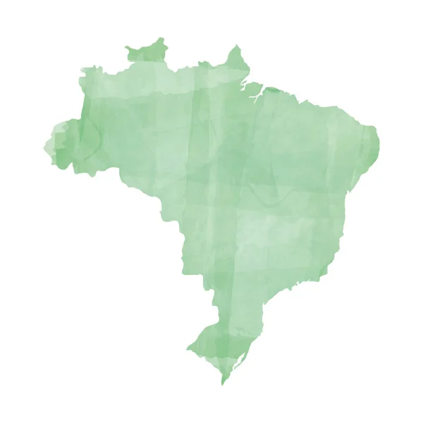 Acuarela Pintura Vector Mapa Brasil — Archivo Imágenes Vectoriales
