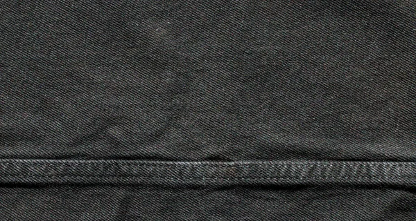 Textura Fundo Tecido Ganga Jeans Preto — Fotografia de Stock