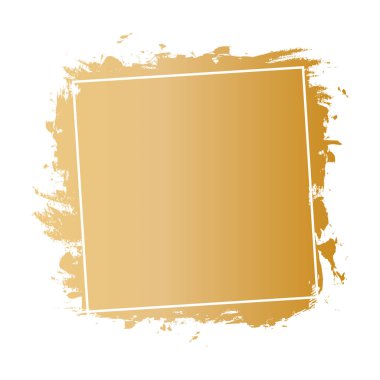 vektör altın fırça boyalı mürekkep pankartı beyaz arkaplanda