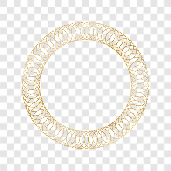 Goud Rond Frame Cirkel Banner Transparante Achtergrond — Stockvector