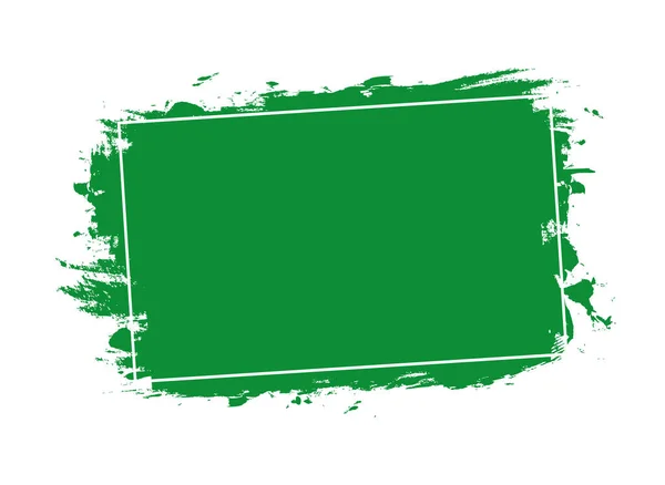 Vektor Grüner Pinsel Gemaltes Stempelbanner Auf Weißem Hintergrund — Stockvektor