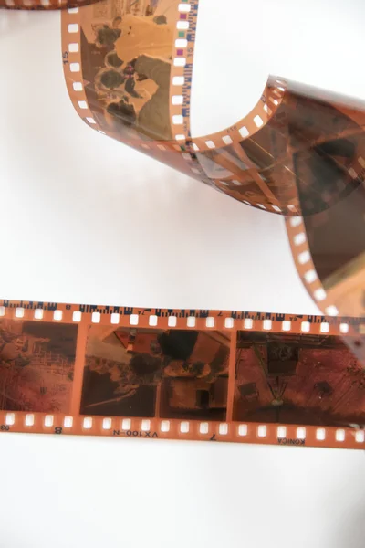 Camera photo film strip isolated on white background