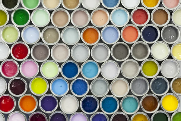 Colourful paint pots