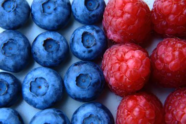 closeup Ahududu ve yaban mersini bir demet 