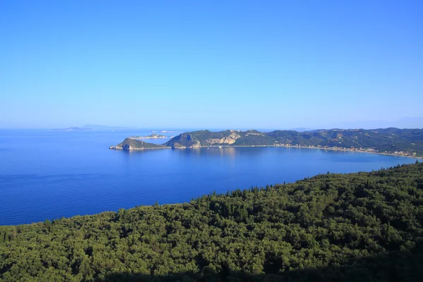 Vista sobre Agios Georgios Pagon na ilha de corfu — Fotografia de Stock
