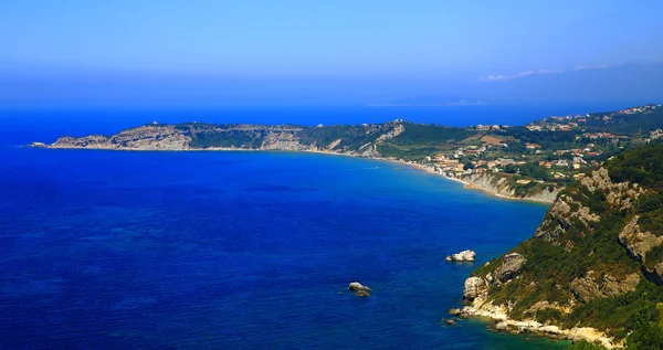 Vista sobre Arillas (Agiou Georgiou Arillas) na ilha de corfu (gree — Fotografia de Stock