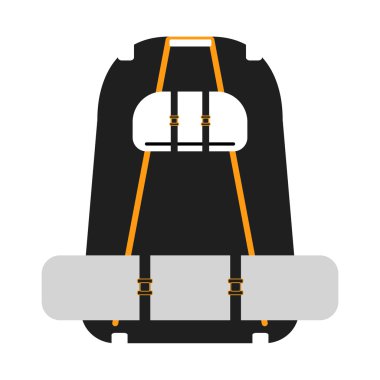 Beyaz bir arka plan üzerinde seyahat sırt çantası. Vektör çizim.