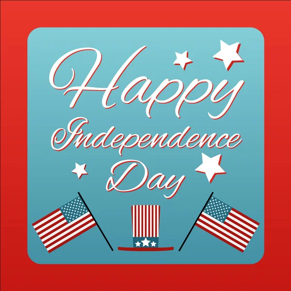 Feliz 4 de julio tarjeta de los Estados Unidos de América. Feliz independiente. — Vector de stock