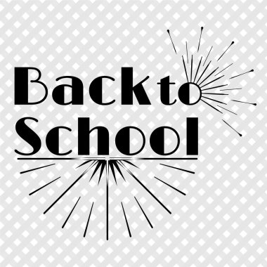 Siyah Güneş Patlaması ve Retro Logo. Okula Dönüş Tipografik - Vin