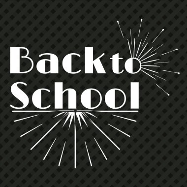 White Sun Burst and Retro Logo. Back to School Typographic - Vin