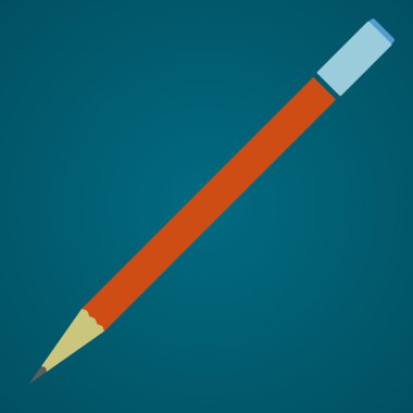 Silgi ile kalem. Okullar öğrencinin sırt çantası sağlar. Vektör düz çizim