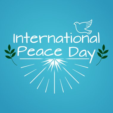 Barış uluslararası günü. Vintage ve retro tipografik tasarım. Vektör çizim