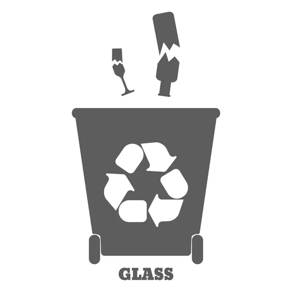Grands récipients colorés pour le recyclage du tri des déchets - verre. Illustration vectorielle — Image vectorielle