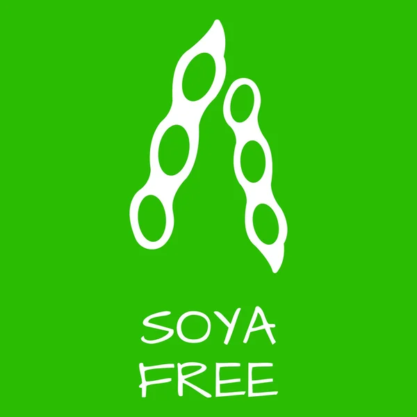 Etiqueta libre de soja. Los símbolos de intolerancia alimentaria. Ilustración vectorial — Vector de stock