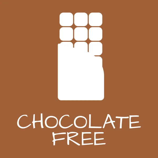 Schokoladenfreies Etikett. Symbole für Nahrungsmittelintoleranz. Vektorillustration — Stockvektor