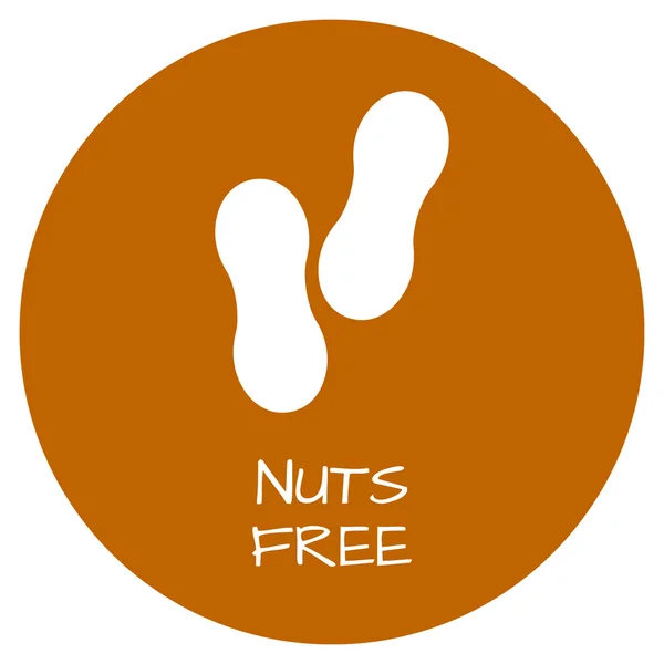 Nuts Free Label. Simboli di intolleranza alimentare. Illustrazione vettoriale — Vettoriale Stock