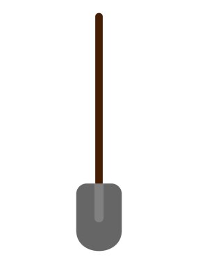 Beyaz arka plan düz kürek simgesi. Vektör çizim.