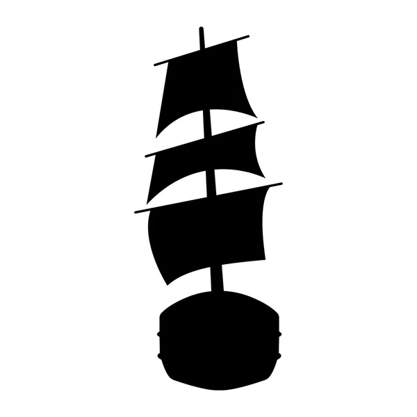 フラットのヨットのアイコン。白い背景の上のボートのロゴ。ベクトルの図記号 — ストックベクタ