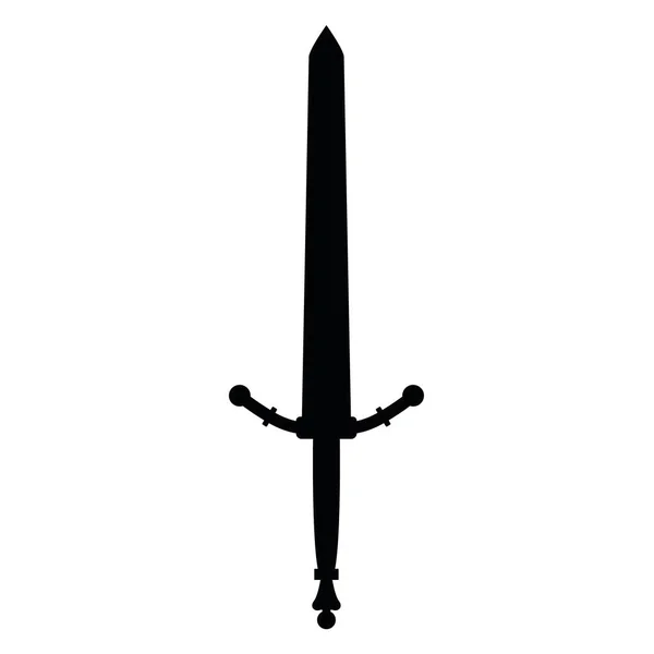 中世纪战争类型的武器 概念图标剑古老的冷武器黑色轮廓矢量图解 孤立在白色上 杀人的平平装备 世界近战武器 — 图库矢量图片