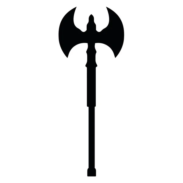 Середньовічний Тип Зброї Хетчет Концепція Ікони Старої Холодної Зброї Чорний — стоковий вектор