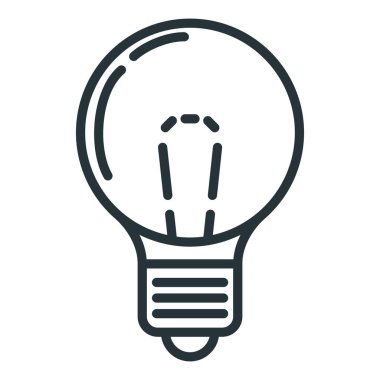 Sarı ampul ev ikonu, konsept lamba çizgisi düz vektör çizimi, beyaz üzerine izole edilmiş. Aydınlatma aygıtı şeyleri.