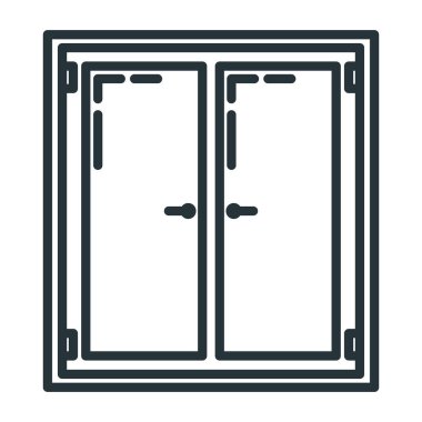 Pencere açıklığı ev simgesi, ev yenileme konsepti düz vektör çizimi, beyaza izole edilmiş. Ön dekorasyon kaplaması tasarla.