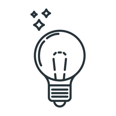 Sarı ampul ev ikonu, konsept lamba çizgisi düz vektör çizimi, beyaz üzerine izole edilmiş. Aydınlatma aygıtı şeyleri.