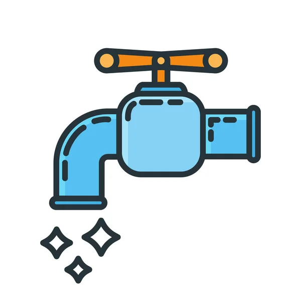 Иконка Водопроводного Крана Концепция Реконструкции Кранового Дома Плоская Векторная Иллюстрация — стоковый вектор