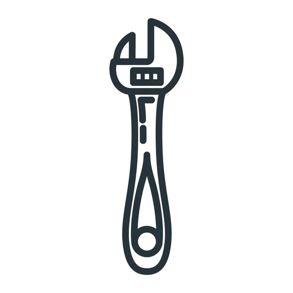 Concept Wrench Construction Tool Icon Spanner Toolkit Professional Instrument Flat — Stock Vector