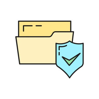 Dizin çevrimiçi veritabanı veritabanı bilgisayar teknolojisi simgesi, uzak veri depolama, bilgi anahatlarını koruyan düz vektör çizimi, beyaz üzerine izole edilmiş. Modern web sunucu araç güvenliğini kavra.