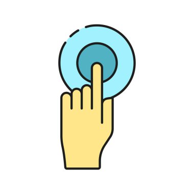 Çevrimiçi modern dijital teknoloji ikonu, çevrimiçi veritabanı bulut ana hatları düz vektör çizimi, beyaza izole. Web aracı bilgisini, uzak sunucu veri alımını kavra.