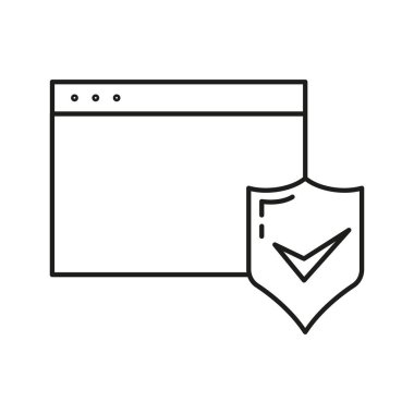 Programlama kavramı çevrimiçi veritabanı bilgisayar teknolojisi ikonu, uzaktan veri depolama, bilgi anahatlarını koruyan düz vektör çizimi, beyaz üzerine izole edilmiş. Modern web sunucu aracı kavramı bulut güvenliği.