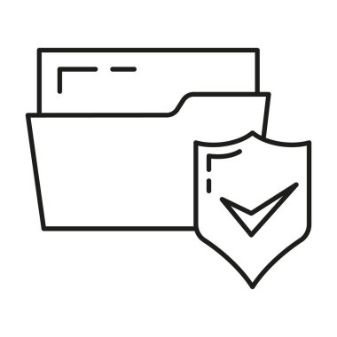 Dizin çevrimiçi veritabanı veritabanı bilgisayar teknolojisi simgesi, uzak veri depolama, bilgi anahatlarını koruyan düz vektör çizimi, beyaz üzerine izole edilmiş. Modern web sunucu araç güvenliğini kavra.