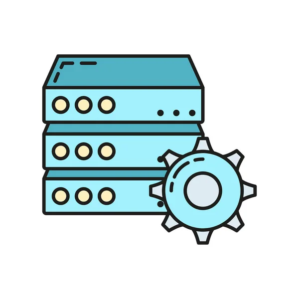 Externe Computer Server Gegevensuitwisseling Cloud Icoon Beschermen Database Opslag Technologie — Stockvector