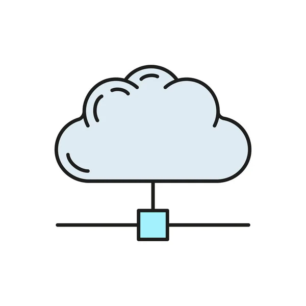 Datenaustausch Cloud Symbol Schützen Remote Informationsspeicher Datenbank Computer Technologie Informationen — Stockvektor