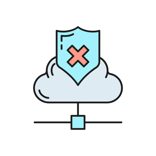 Data Exchange Cloud Icon Protect Remote Info Storage Database Computer — 图库矢量图片