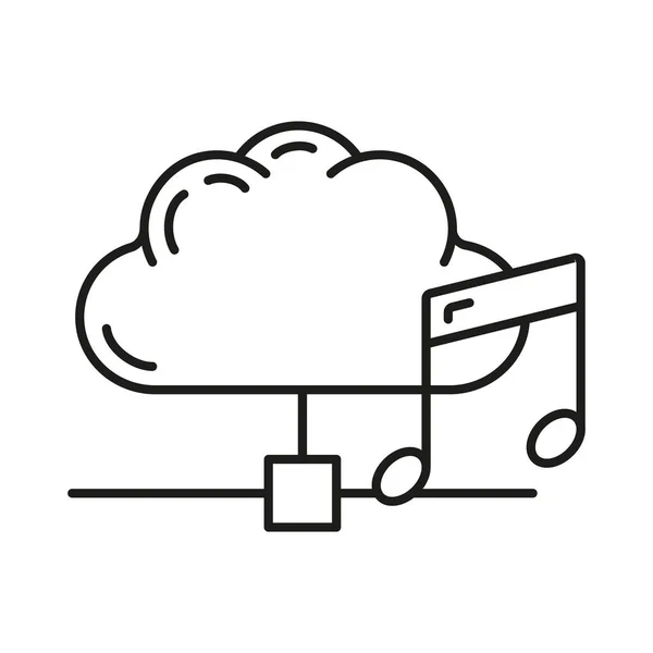 Data Exchange Music Cloud Icon Protect Info Storage Database Computer — 图库矢量图片