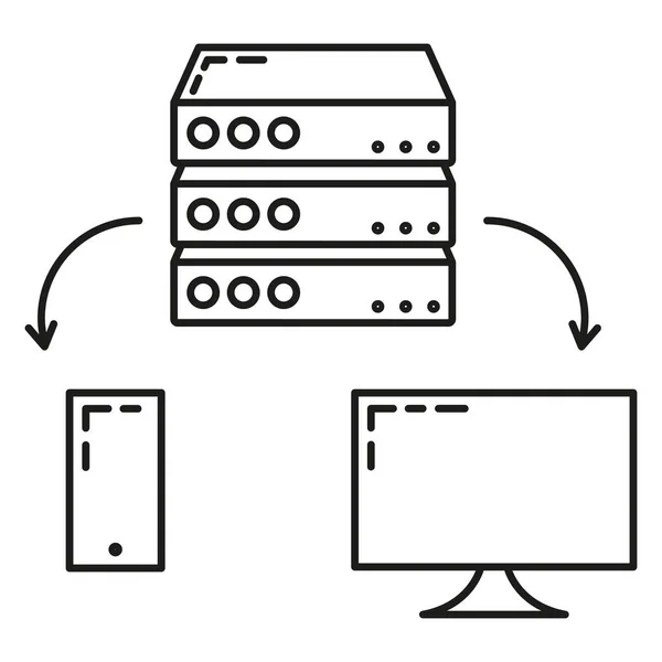 Удаленный Компьютерный Сервер Иконка Обмена Данными Облако Защиты Базы Данных — стоковый вектор