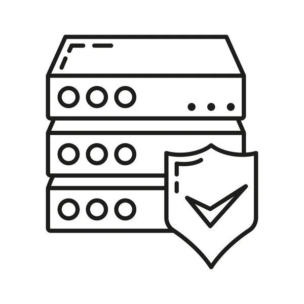 Remote Computer Server Data Exchange Cloud Icon Protect Database Storage — 图库矢量图片