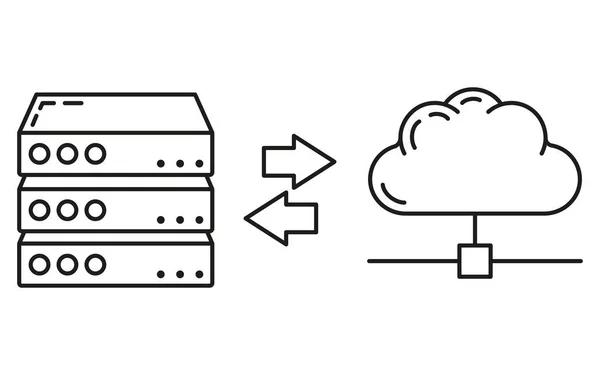 データ交換クラウドアイコンは リモート情報ストレージを保護し データベースコンピュータ技術情報は 白に隔離されたフラットベクトルイラストを概説します 現代的なWebサーバーツールのセキュリティの概念 — ストックベクタ