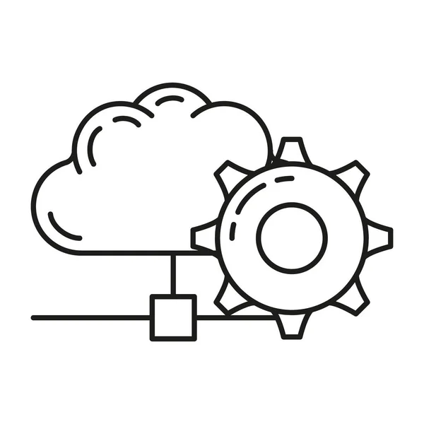 Datenaustausch Cloud Symbol Schützen Remote Informationsspeicher Datenbank Computer Technologie Informationen — Stockvektor