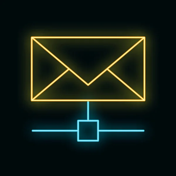 Email Cloud Global Internet Icon Neon Glow Style Data Send — Image vectorielle