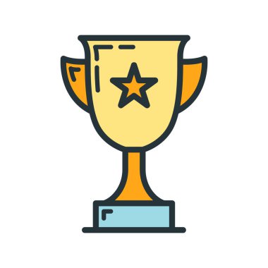 Birincilik ödülü yıldız ikonu, eğitim kurumu işlem okulu, renk çizgisi düz vektör çizimi, beyaza izole edilmiş. Okul meselelerine geri dönelim, ofis malzemeleri sembolü..