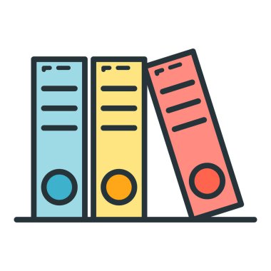 Arşiv belgesi simgesi, eğitim kurumu süreci, okula dönüş düz vektör çizimi, beyaza izole. Malzeme sembolü kavramı, devlet üniversitesi.