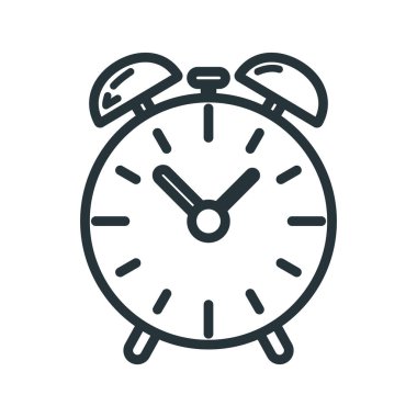 Alarm saat simgesi, eğitim kurumu süreci, okula dönüş düz vektör çizimi, beyaza izole. Malzeme sembolü kavramı, devlet üniversitesi.