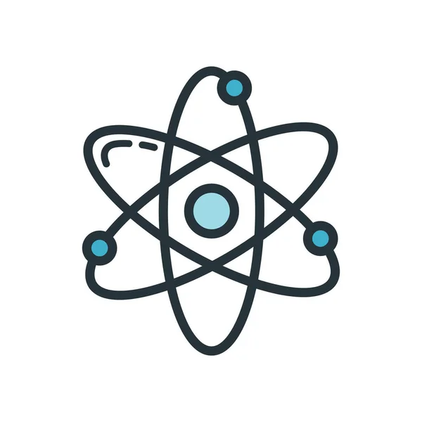 Atom Structure Icon Educational Institution Process Back School Color Outline — 图库矢量图片