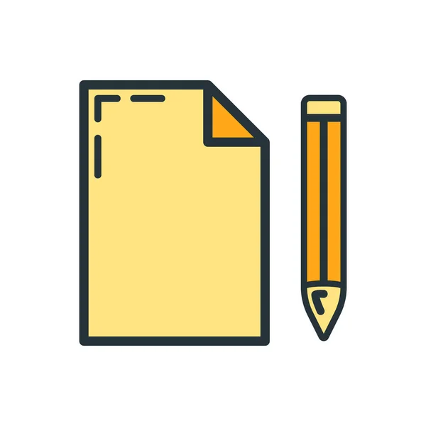 Wooden Ruler Pencil Document Icon Educational Institution Process Back School — 스톡 벡터