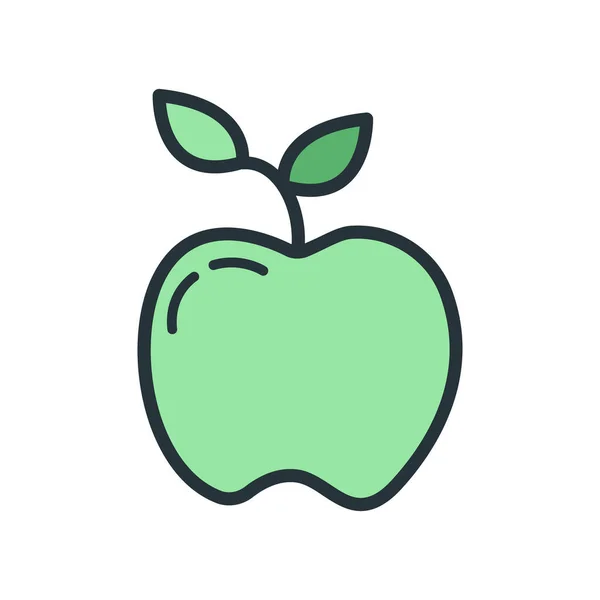 Apple Wissen Symbol Bildungseinrichtung Prozess Zurück Zur Schule Umreißen Flache — Stockvektor