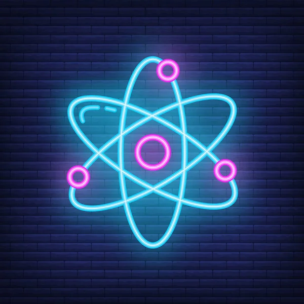 Atom Struktúra Ikon Világít Neon Stílus Oktatási Intézmény Folyamat Vissza — Stock Vector